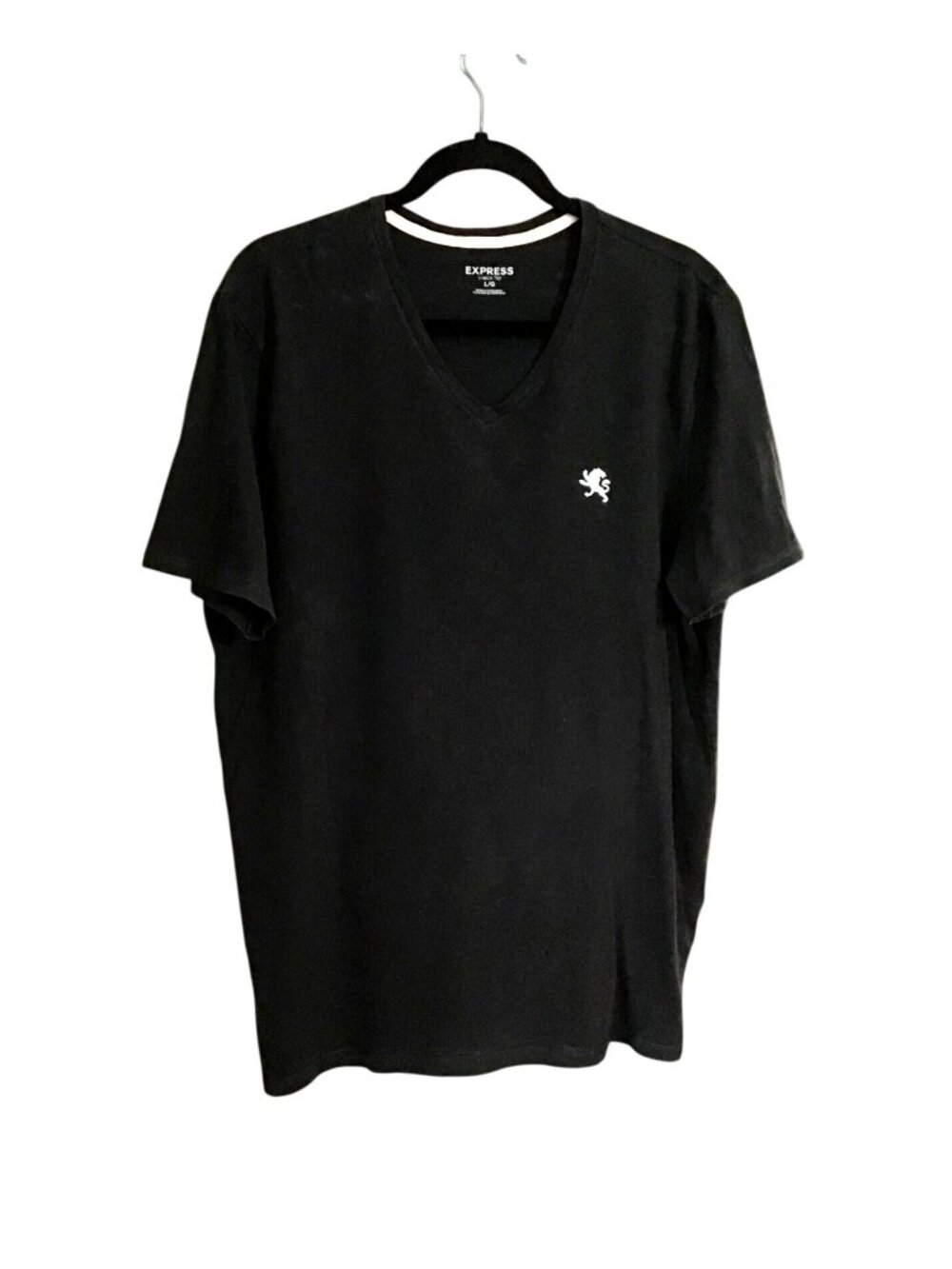 EXPRESS MENS BLACK V-NECK SHORT SLEEVE T-SHIRT SIZE LARGE